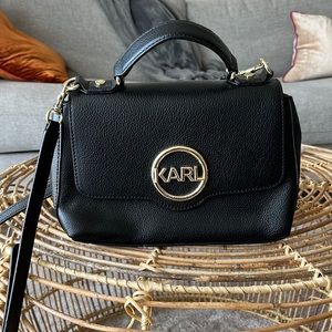 Karl by Karl Lagerfield black leather crossbody